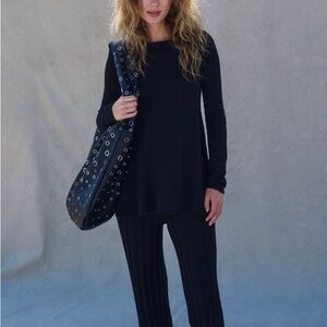 NWOT Free People Free-est FP Beach Miranda Sweater Pant Set - black - medium